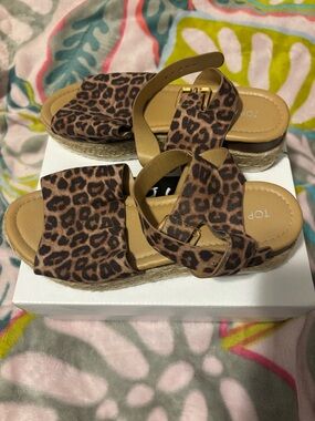 TOP Moda Leopard Print Espadrille Sandals - Brown
